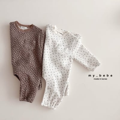 my_bebe24｜(-6m-12m-) 絎縫印花連身衣含帽子11