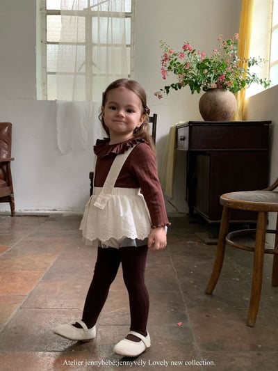 JE493｜(73-100cm) 滾邊翻領上衣/花邊吊帶裙13