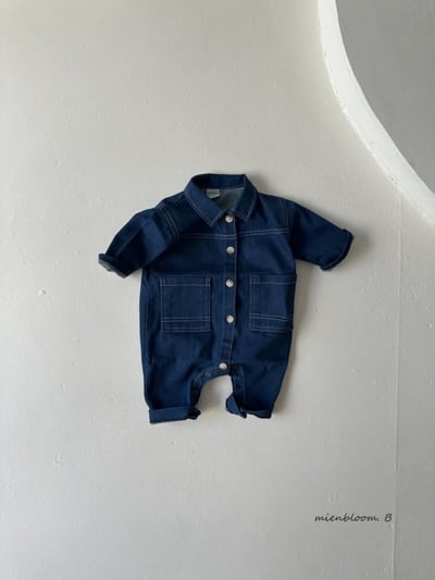 Bloom.b46｜(0m-18m) 有領牛仔連身衣4