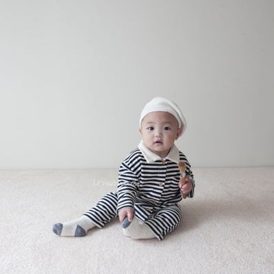 LEMONADE48｜(55cm-85cm) 2色有領條紋連身衣4