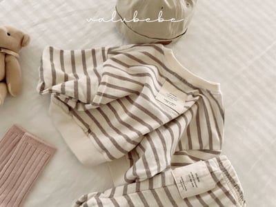 Valubebe73｜(65-90) 條紋小兔休閒上衣3