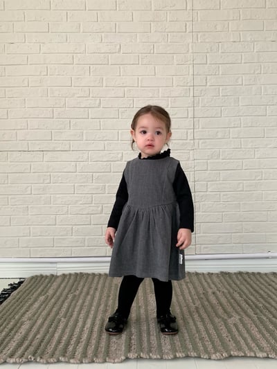 JE608｜(80cm-110cm) 學院素面背心洋裝/花邊領上衣10