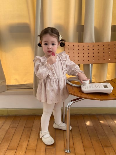 JE619｜(66cm-90cm) 燈芯絨碎花荷葉包屁衣25