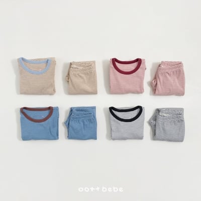 Oottbebe10｜(1y-7y) 條紋撞色家居套裝8