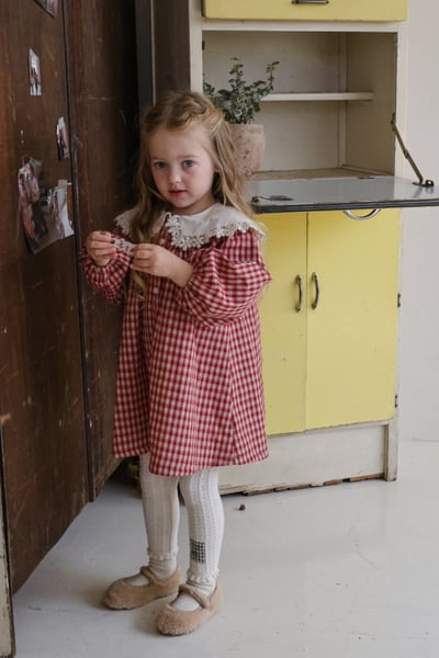 FLO30｜(75-135cm) 2色雪花翻領洋裝10