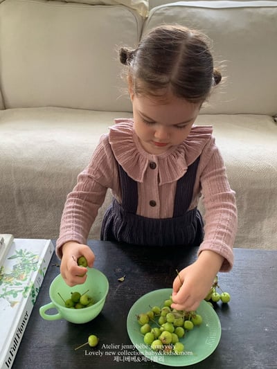 JE564｜(73-100cm) 荷葉領開襟外套/坑條滾邊吊帶褲21