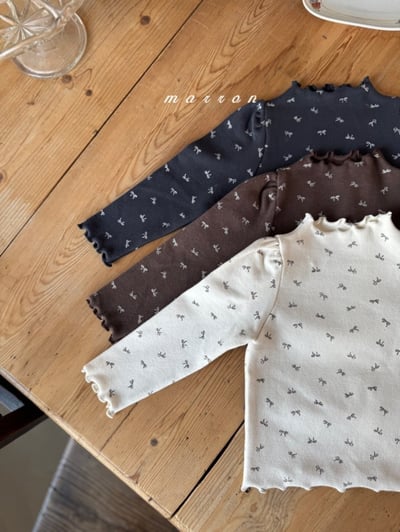 Marron 12｜(1y-6y) 法式蝴蝶結捲邊上衣11