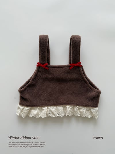 AOSTA68｜(6m-5y) 蝴蝶結蕾絲肩帶背心4