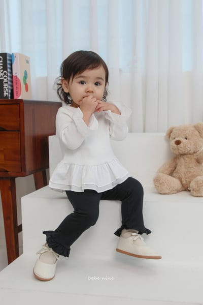 bebe nine09  (65-115) 2色荷葉緊身褲2