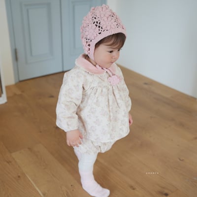 neneru11｜(free) 3色針織小花綁帶帽8