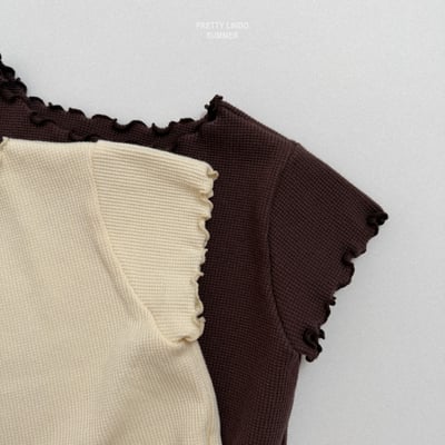 Lindo43｜(80-125) 華夫格捲邊上衣7