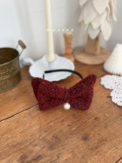 Marron 74｜(free) 小香紅珍珠髮箍1