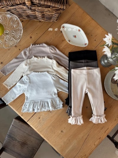 Marron 21｜(1y-6y) 荷葉邊緊身褲16