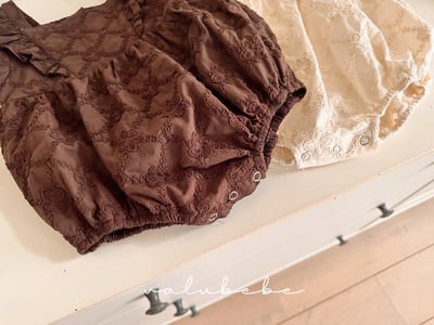 Valubebe38｜(65-80) 蕾絲小花包屁衣4