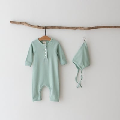 LEMONADE13｜(55cm-85cm) 4色素面排扣連身衣含帽子20