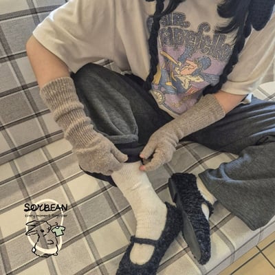 Soybean97｜(mom) 刷毛直筒休閒長褲3