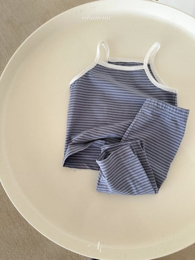 Atomeme07｜(70-110) 細肩條紋背心/七分緊身褲5