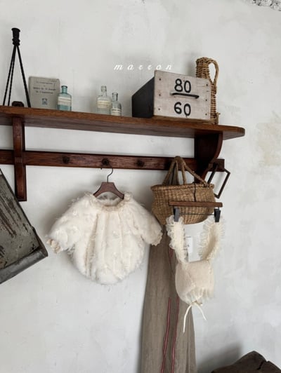 Marron 49｜(3m-18m) 蕾絲花邊綁帶兔帽5