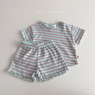 my_bebe22｜(80-120cm) 條紋捲邊套裝9
