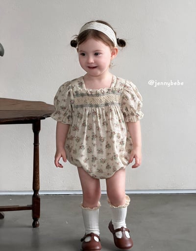 JE720｜(66-120cm) 復古碎花包屁衣/洋裝12