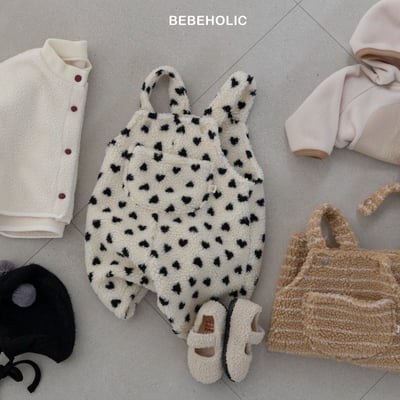 Bebe holic19｜(3m-18m) 羊羔毛吊帶包屁連身褲11