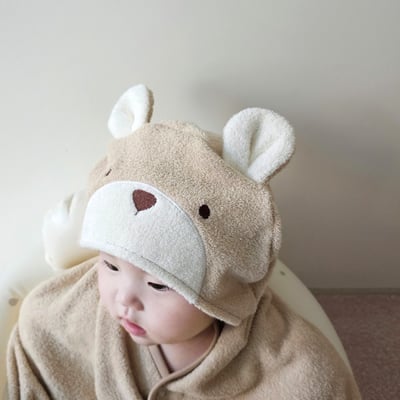 LEMONADE32｜(free) 2色小兔小熊連帽浴巾12