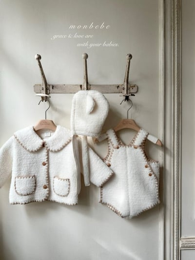 MONBEBE24｜(3m-3y) 滾邊刷毛背心3