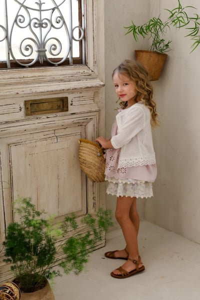 FLO04｜(75-140) 四色蕾絲七分袖開衫4