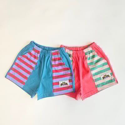 1st blue16｜(~93-118cm) 配色條紋短褲7