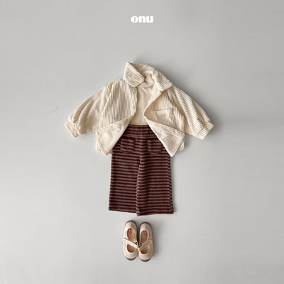 onu 54｜(70cm-115cm) 磨毛條文直筒長褲11