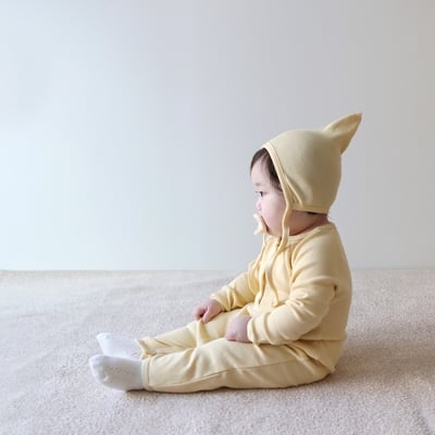 LEMONADE13｜(55cm-85cm) 4色素面排扣連身衣含帽子14