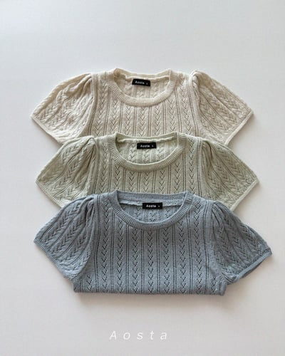 AOSTA32｜(1y-5y) 3款針織鏤空紋上衣2