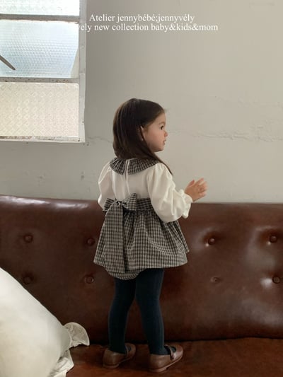 JE583｜(66-90cm) 格紋蝴蝶結綁帶包屁衣7