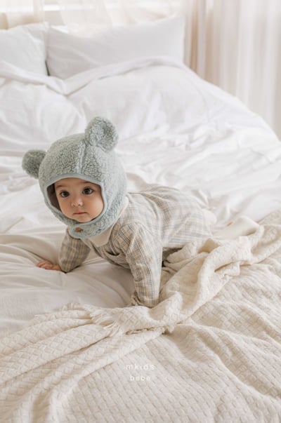 M-KIDS10｜(55-80cm) 2色口袋格紋圓領包屁衣4