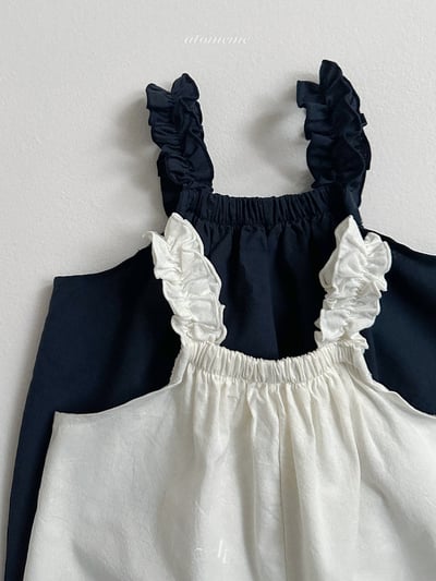 Atomeme03｜(70-110) 荷葉肩愛心口袋連身褲10