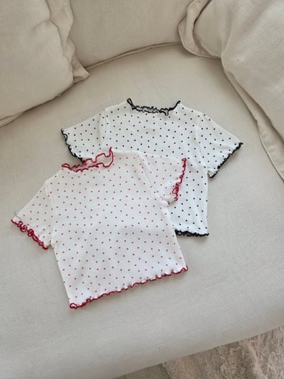 Color12｜(75-115cm) 捲邊愛心上衣1