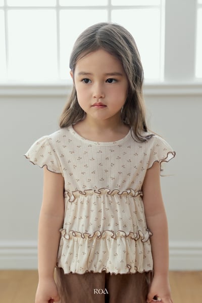 ROA23｜(6m-18m) 2色櫻桃捲邊層次上衣17