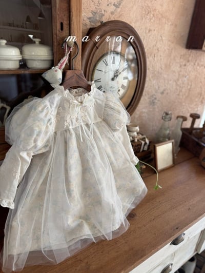 Marron55｜(1y-6y) 古典玫瑰薄紗洋裝2