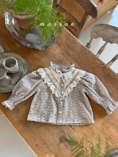 Marron13｜(1y-6y) 層次蕾絲花邊襯衫17