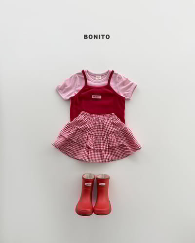 Bonito25｜(75cm-125cm) 2色格子蛋糕多層裙5