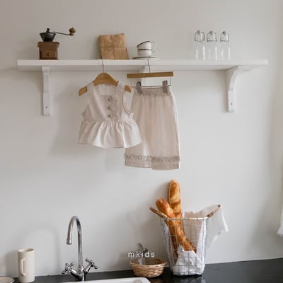 M-KIDS23｜(65-115cm) 條紋滾邊直筒長褲5