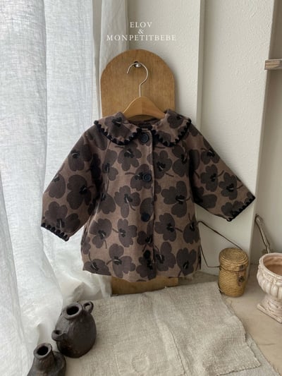 Monpetitbebe18｜(70cm-110cm) 復古花卉夾層棉大衣1