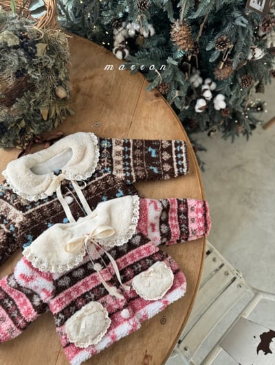 Marron 68｜(1y-6y) 雪花刷毛開襟外套14