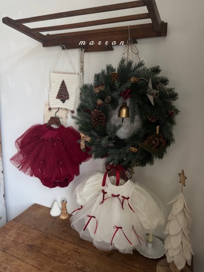 Marron 69｜(3m-18m) 蝴蝶緞帶薄紗蓬蓬裙包屁衣8