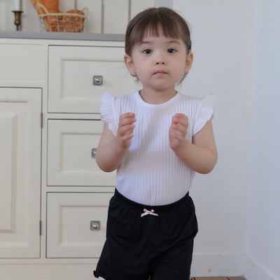 bebe nine20  (65cm-115cm) 3色素色荷葉邊上衣9