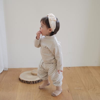 neneru06｜(60cm-85cm) 2色波點壓紋縮口褲6