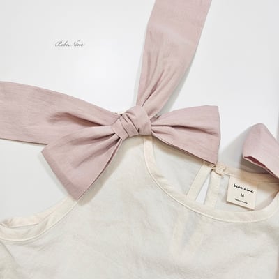 bebe nine43  (65cm-115cm) 2色綁帶蝴蝶結上衣9