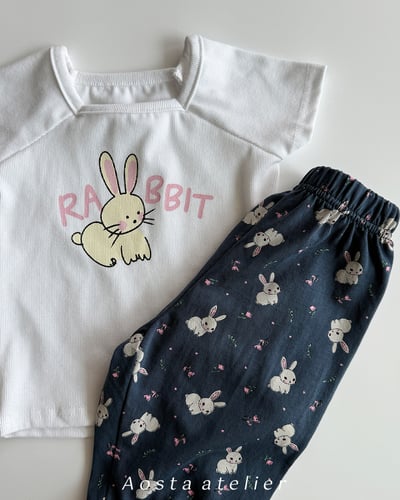 AOSTA27｜(6m-5y) 2款小兔兔方領上衣5