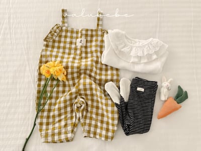 Valubebe27｜(65-80) 格紋吊帶長褲11