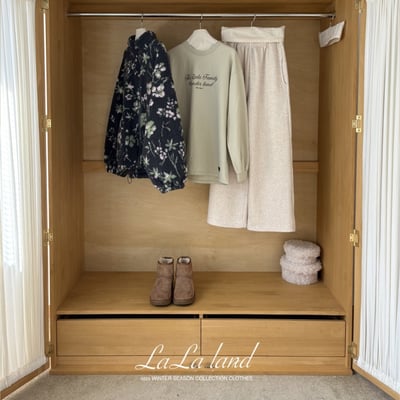 lala land82｜(mom) 2色磨毛刷毛直筒微寬褲14